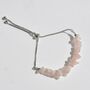 Rose Quartz Crystal Slider Bracelet Silver Plated Chain, thumbnail 1 of 4