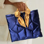 Dark Blue Evening Silk Satin Handbag, thumbnail 1 of 3