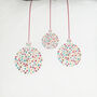 White Contemporary Christmas Bauble Cushion, thumbnail 4 of 5