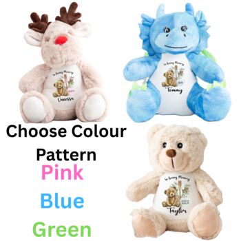 Personalised Green Memorial Bear Cross Teddy, 2 of 12