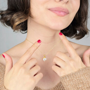 Heart Diamond April Birthstone Necklace, 2 of 4