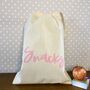 Personalised Cotton Drawstring Snacks Bag, thumbnail 1 of 5
