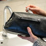 Personalised Vintage Leather Collar Stud Wash Bag, thumbnail 2 of 9