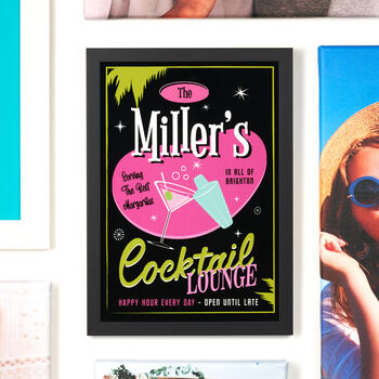 Personalised Retro Style Cocktail Metal Sign, 3 of 4