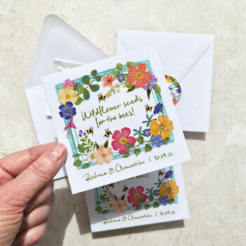 10 X Colourful Floral Wildflower Seed Packet Wedding Favours, 8 of 10
