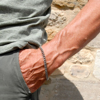 Men's Bold Curb Titanium Bracelet, 2 of 4