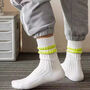 Striped Sporty Ribbed Cotton Socks: Unisex Tennis Socks, thumbnail 7 of 7