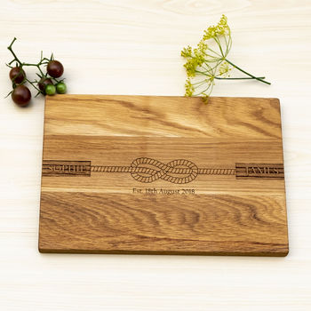 Love Knot Personalised Serving Chopping Board, 2 of 5