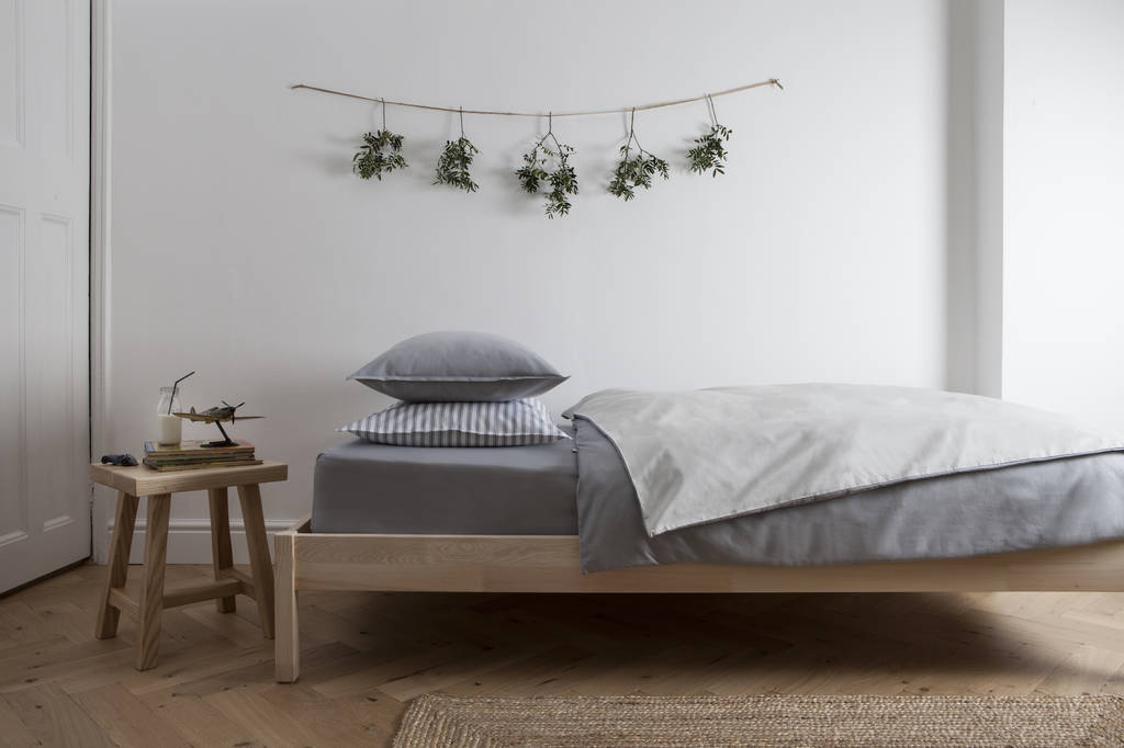 Plain Jacquard Blue Grey Reversible Duvet Cover By Harriet Hare Plain Jacquard Blue Grey Reversible Duvet Cover