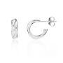 Knightsbridge Triple Ring Mini Hoop Earrings, thumbnail 4 of 8