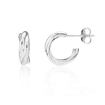 Knightsbridge Triple Ring Mini Hoop Earrings, 4 of 8