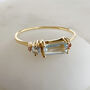 Luella Asymmetrical Blue Topaz And Tourmaline Ring, thumbnail 5 of 7