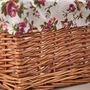 Wicker Storage Basket With Rose Lining, thumbnail 4 of 5
