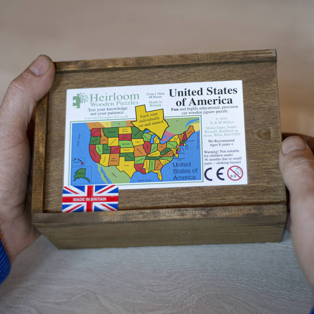State of Kansas wooden jigsaw puzzle with box