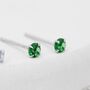 May Birthstone Emerald Green Stud Earrings, thumbnail 1 of 12