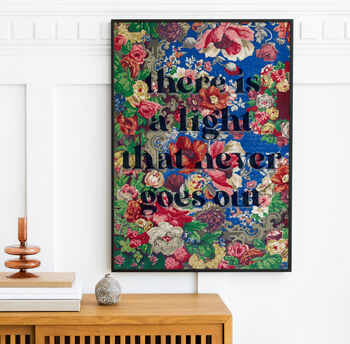 There Is A Light Floral Typography Print, 2 of 3