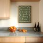 Kitchen Kisses And Dirty Dishes Wall Print | Cream And Olive Green, thumbnail 1 of 3