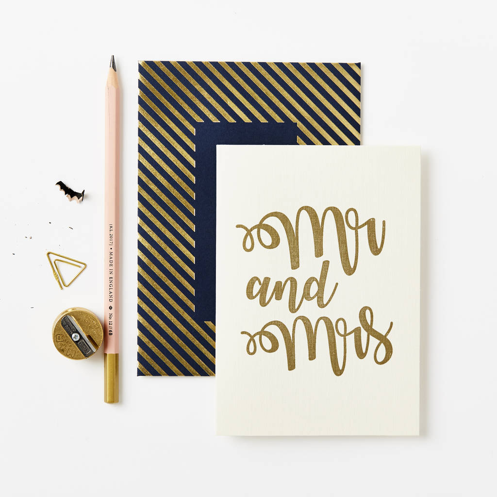 Gold Mr And Mrs By Katie Leamon | notonthehighstreet.com