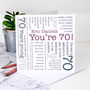 70th Birthday Card 'You're 70!' Quotes, thumbnail 2 of 6