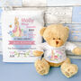 Personalised New Baby Flopsy Rabbit Teddy And Bag, thumbnail 1 of 3