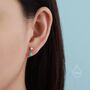 Tiny Opal Cz Dangle Stud Earrings Sterling Silver, thumbnail 1 of 11