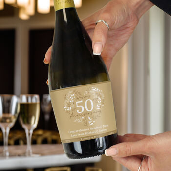 Personalised 50th Golden Wedding Anniversary Prosecco, 2 of 5
