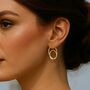 Gold Palted Silver Spring Drop Hoop Earrings, thumbnail 2 of 6