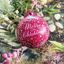 Handwritten Calligraphy Merry Christmas Bauble, thumbnail 3 of 3