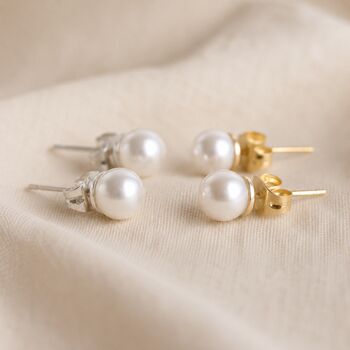 Swarovski Pearl Stud Earrings, 3 of 7