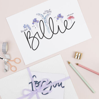 Floral Personalised Name Print, 7 of 9