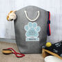 Personalised Blue Paw Print Dog Toy Storage Bag, thumbnail 1 of 4