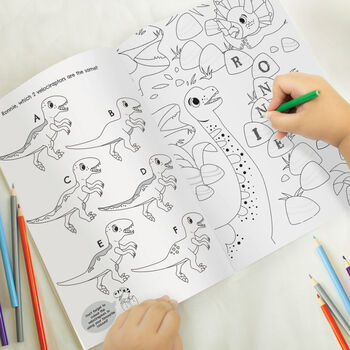 Personalised Dinosaur Colouring And Activity Book, 5 of 5