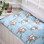 Vintage Blue Floral Padded Garden Bench Cushion, thumbnail 1 of 5