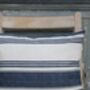 Blue And Cream Vintage Linen Scatter Cushion, thumbnail 4 of 4