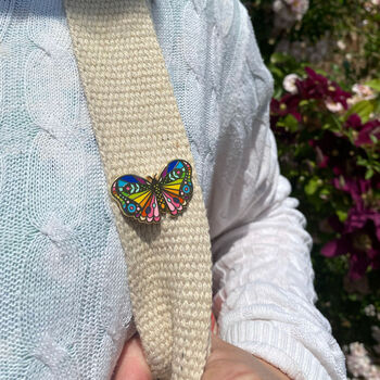 Bright Rainbow Butterfly Enamel Pin Badge, 3 of 11