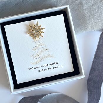 Starburst Christmas Gold Or Silver Sparkling Pin, 2 of 12