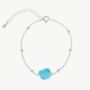 Single Turquoise Beaded Chain Silver Bracelet, thumbnail 1 of 5