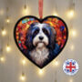 Tibetan Terrier Stained Glass Effect Heart Suncatcher, thumbnail 1 of 5