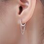 Chained Hoop Earrings In Sterling Silver, thumbnail 1 of 12