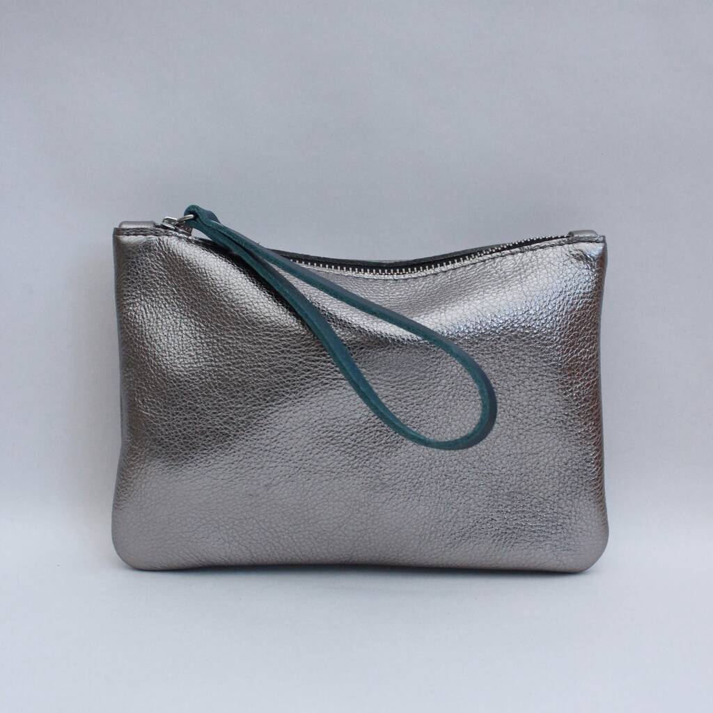 Suede Pouch With Wristlet, 1 of 2