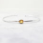 Minimalist Citrine November Birthstone Silver Bangle, thumbnail 1 of 4