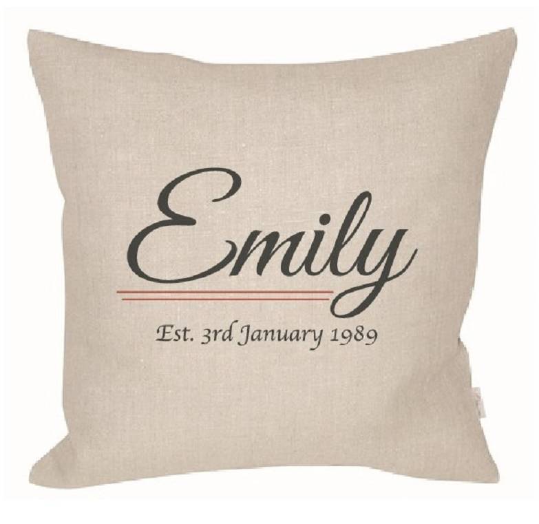 New Baby Personalised Cushion Covers By British and Bespoke