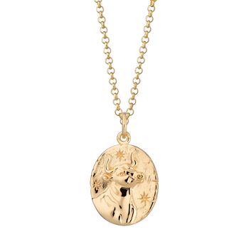 Taurus Zodiac Necklace, Sterling Silver Or Gold Plated, 9 of 10