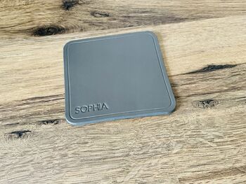 Personalised Stamped Leather Coaster, Grey, 11 of 12