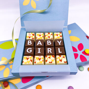 Personalised New Baby Girl Message Chocolates, 3 of 9