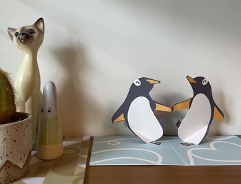 Penguins In Love On Ice Greetings Card, 2 of 3