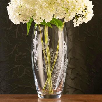 Personalised Peacock Crystal Barrel Vase, 3 of 5