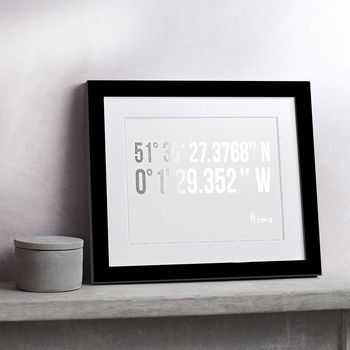 Personalised Coordinates Silver Foil Print, 2 of 2