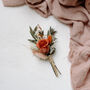 Willow Rust Wedding Dried Flower Buttonhole/ Boutonnière, thumbnail 1 of 2