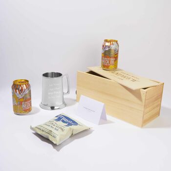 Craft Beer Hamper With Engraved Pewter Tankard, 2 of 5